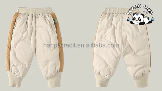 LEZONKIDS - Calças Quentes de Inverno Personalizadas para Crianças Unissex Meninas e Meninos Calças de Down 2 a 8 Anos
